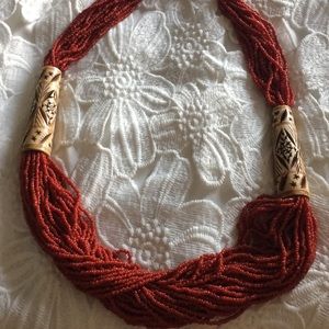 Vintage coral and ivory necklace